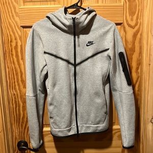 Nike full zip hoodie, grey, unisex size XS